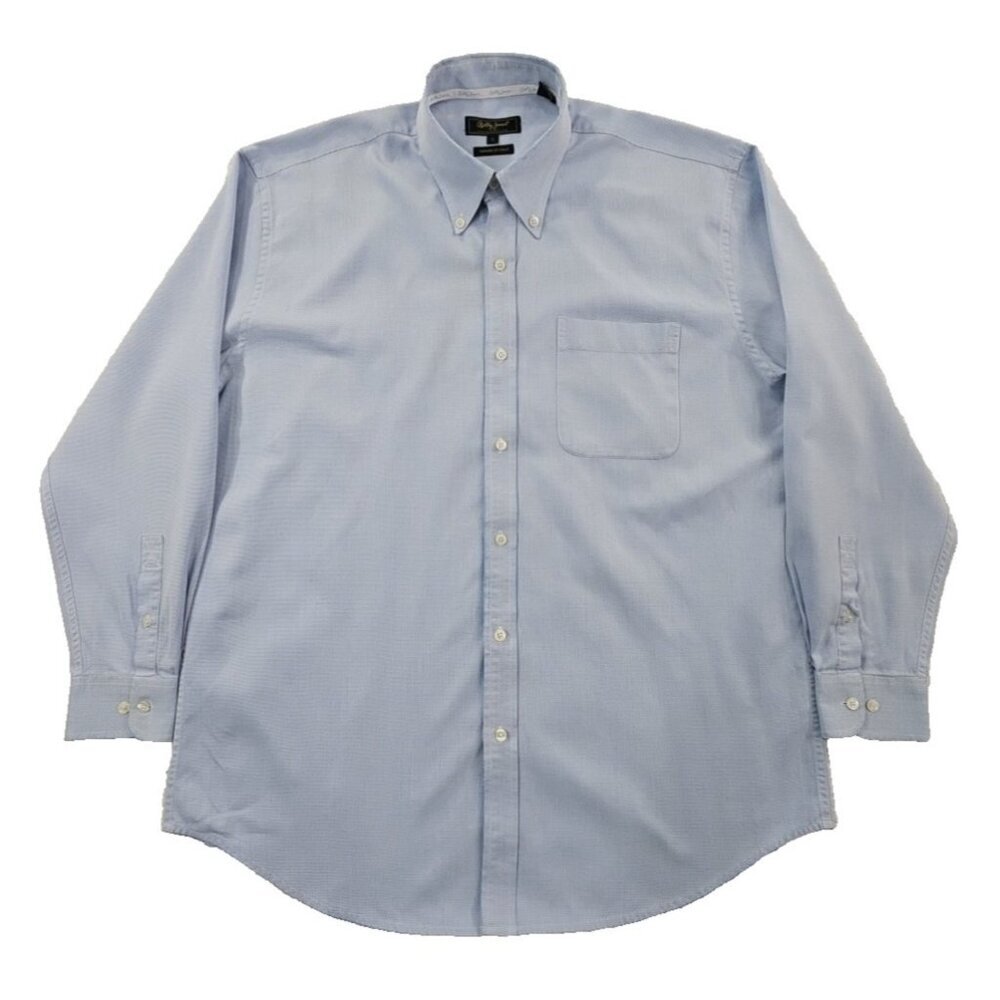 Bobby Jones Collection Shirt Men's XL Blue 100% Cotton Woven In Italy EUC Luxe